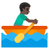 🚣🏿‍♂️ man rowing boat: dark skin tone display on Google